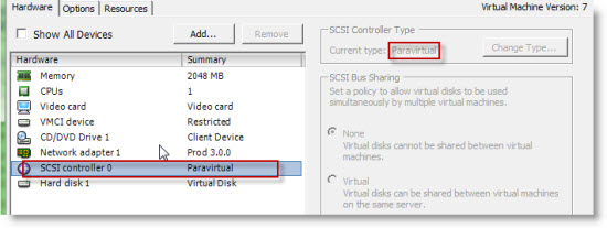 VMware Paravirtual - PVSCSI