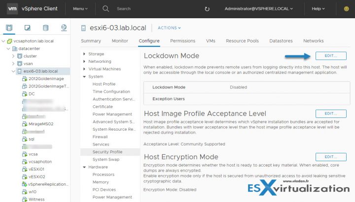 VMware ESXi Lockdown Mode
