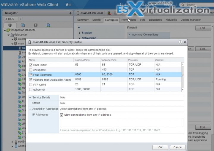 VCP6.5-DCV - VMware ESXi firewall rules