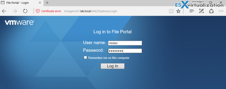 VMware Mirage File Portal