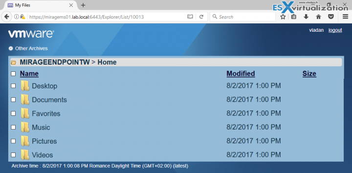 VMware Mirage File Portal files