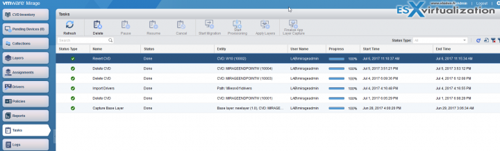 VMware Mirage Tasks