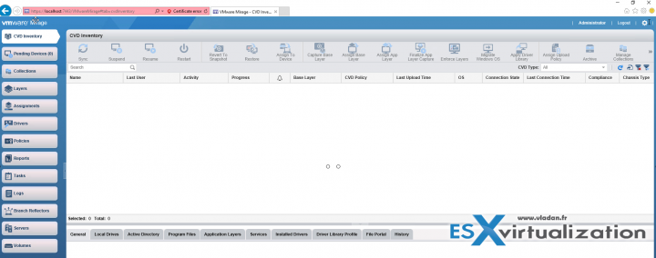 VMware Mirage Web Console