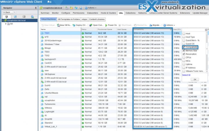 VMware VM hardware version