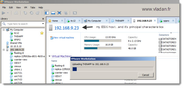 VMware Workstation-8-drag-and-drop-uploading a VM to an ESX host