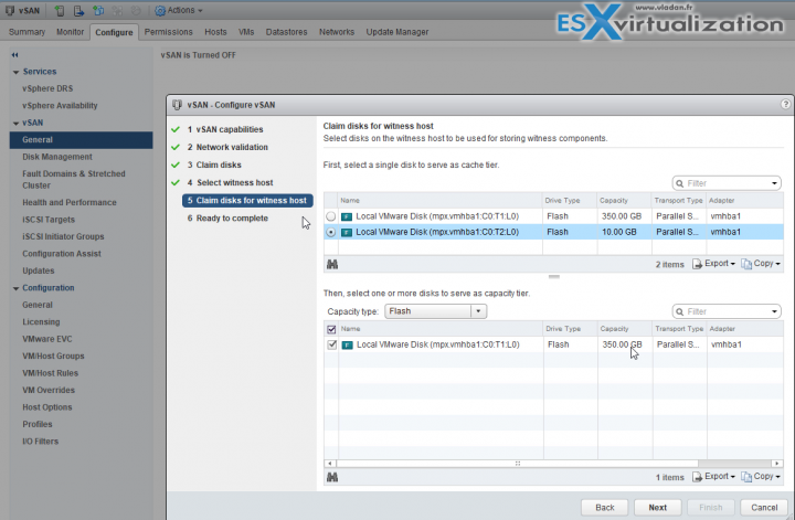 VMware vSAN 6.6 2-Witness disk claim