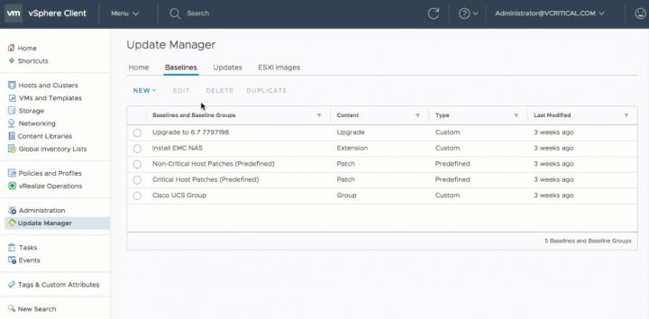 vSphere 6.7 update manager