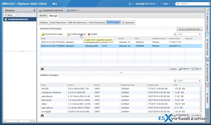 VMware vSphere Update Manager - Create a baseline