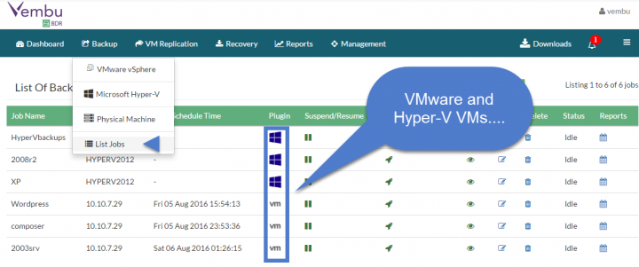 Vembu BDR Suite for VMware and Hyper-V