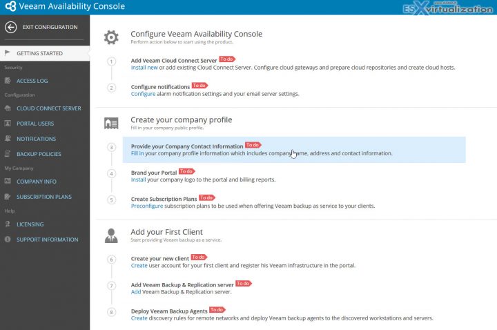 Veeam Availability Console UI