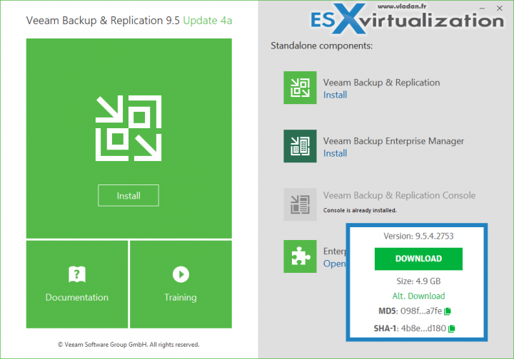 Veeam Backp and Replication 9.5 U4a