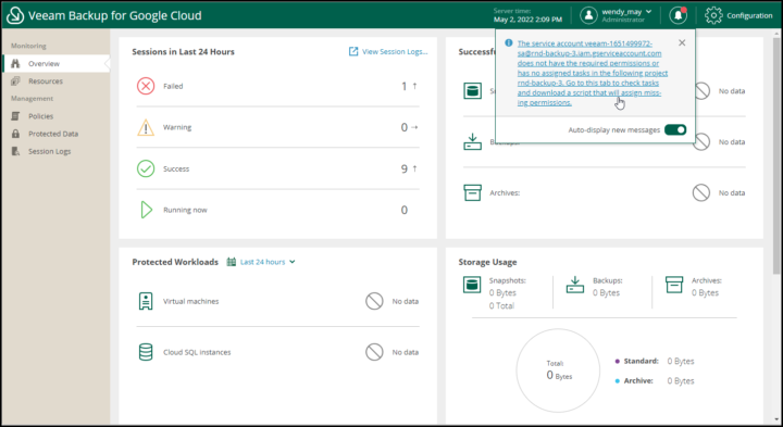 Veeam Backup for Google Cloud platform