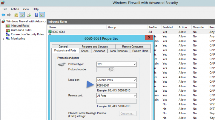 Vembu BDR suite Allow Ports