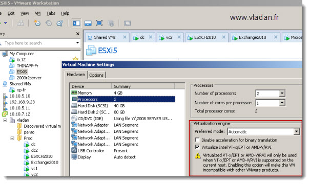 VMware Workstation 8 - run nested 64 bit systems on virtual ESXi