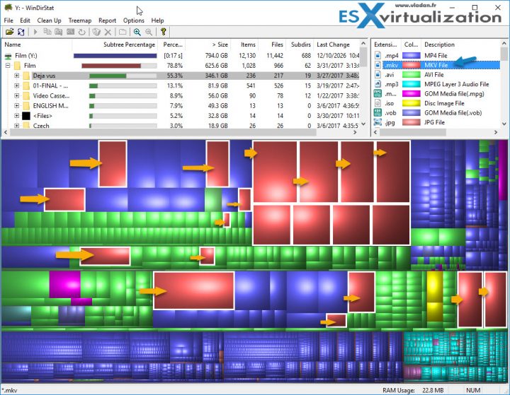 WindirStat - Select single type of file