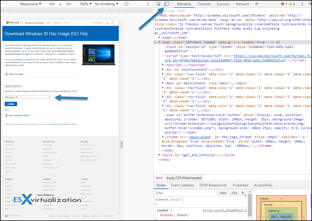 Windows 10 Direct download links ESX Virtualization