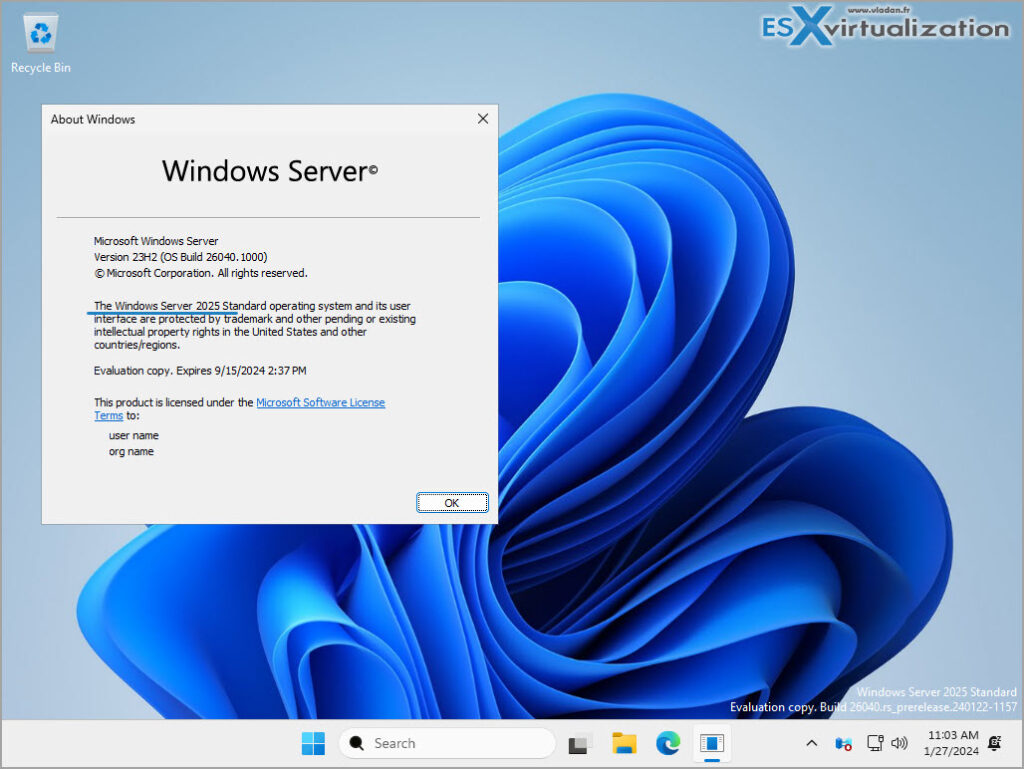 Windows Server 2025 build 26040 has a new Install Experience - ESX ...
