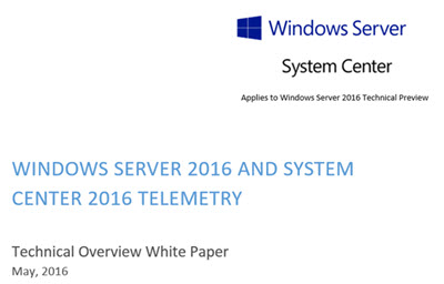 Windows Server 2016 Telemetry