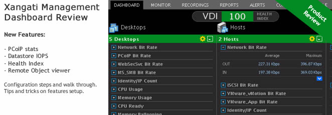 Xangati Management Dashboard Review