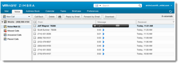 Zimbra Voice Mail