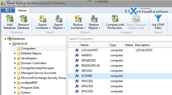 Veeam Explorer for Active Directory