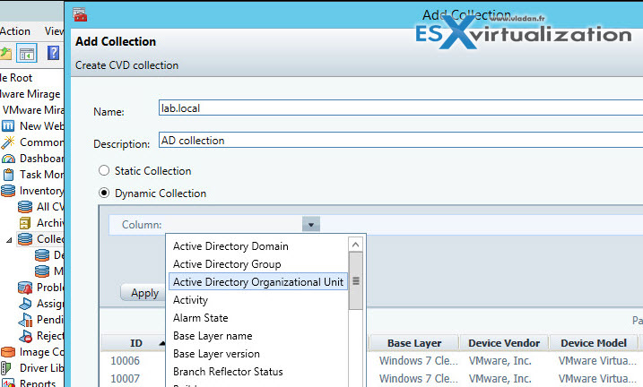 VMware Mirage - AD group, OU, domain