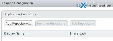 Configure Thinapp Repository