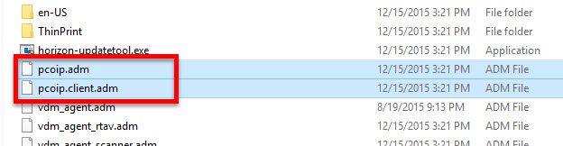 PCoIP adm files