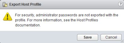 Admin Passwords are not exported within the profile