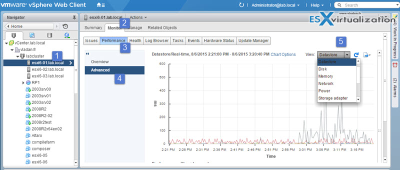 vSphere advanced performance charts