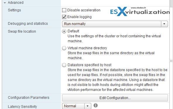 VMs Options through vSphere Web Client