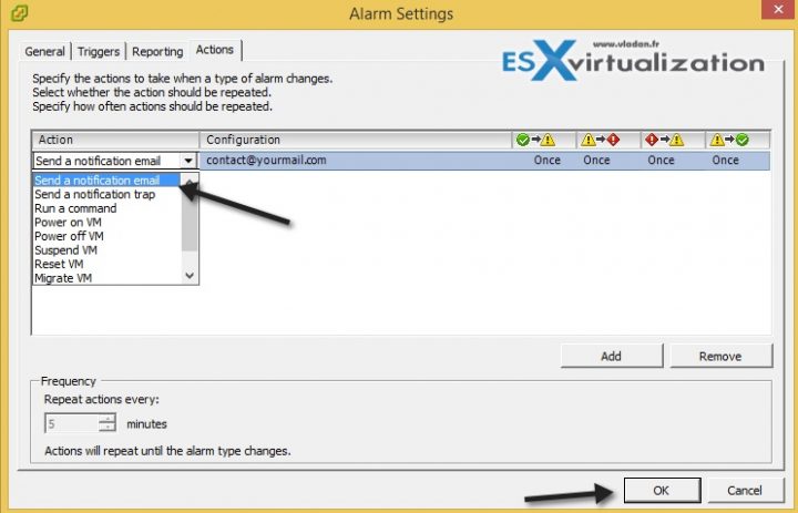 How-to create alarm in VMware vSphere for VM running on snapshot