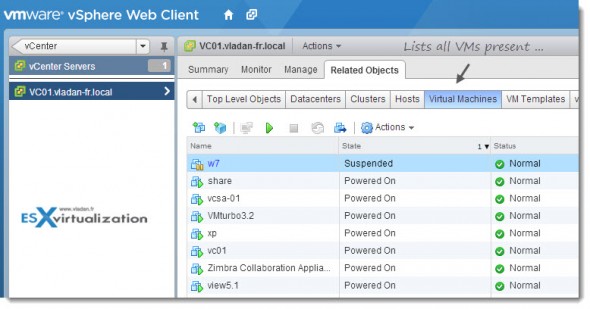 vSphere Web Client - listing all VM