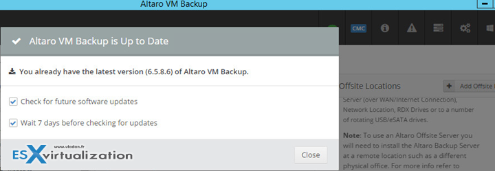 How to update Altaro VM Backup