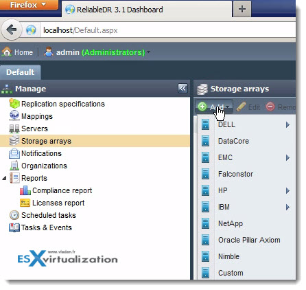 ReliableDR Array Based Replication Setup