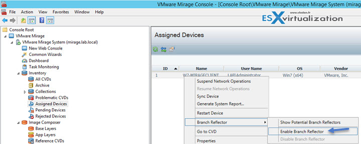 Configure Branch Reflector in VMware Mirage