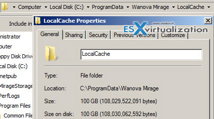 VMware Mirage Local Cache Size