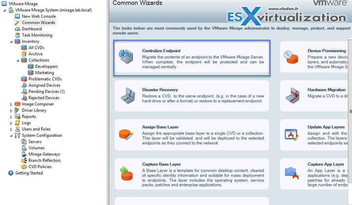 VMware Mirage - Centralize Endpoint