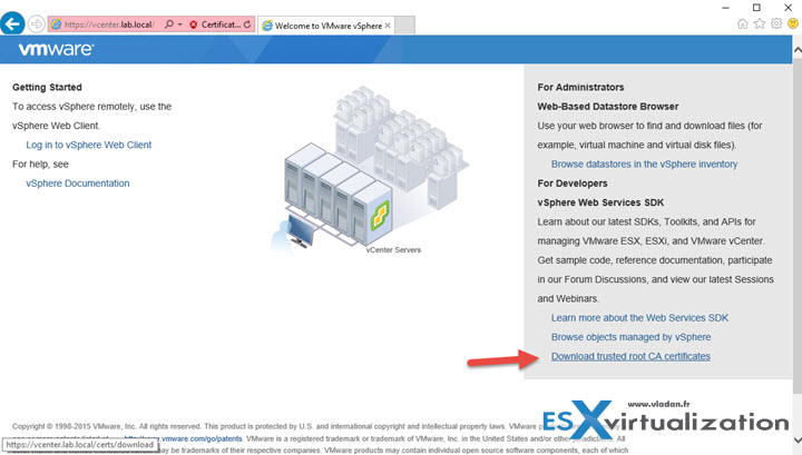 Click the download trusted root CA certificates