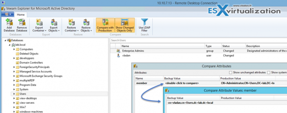 Track Changed Values by Veeam Backup