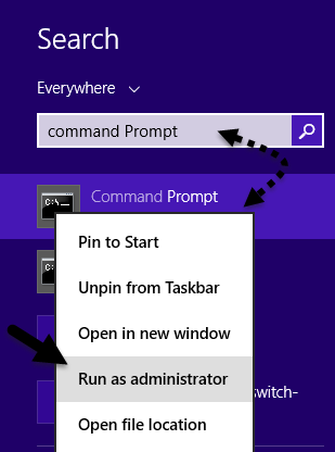 How to open command prompt as administrator in Windows 8.1