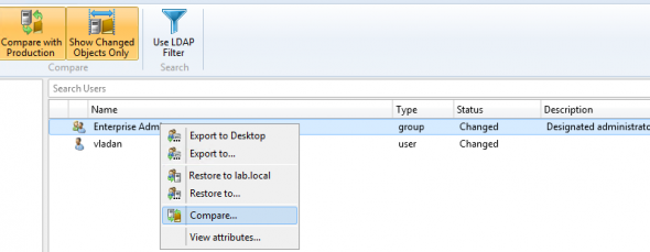 Compare Changed Values