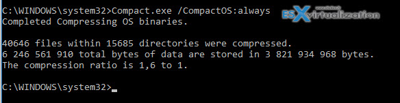 CompactOS compression finished