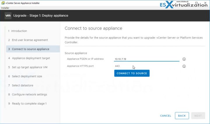 Upgrading a vCenter Server Appliance (VCSA) to version 6.7