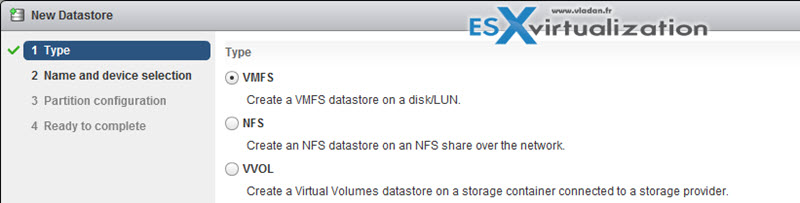 Create VMFS Datastore