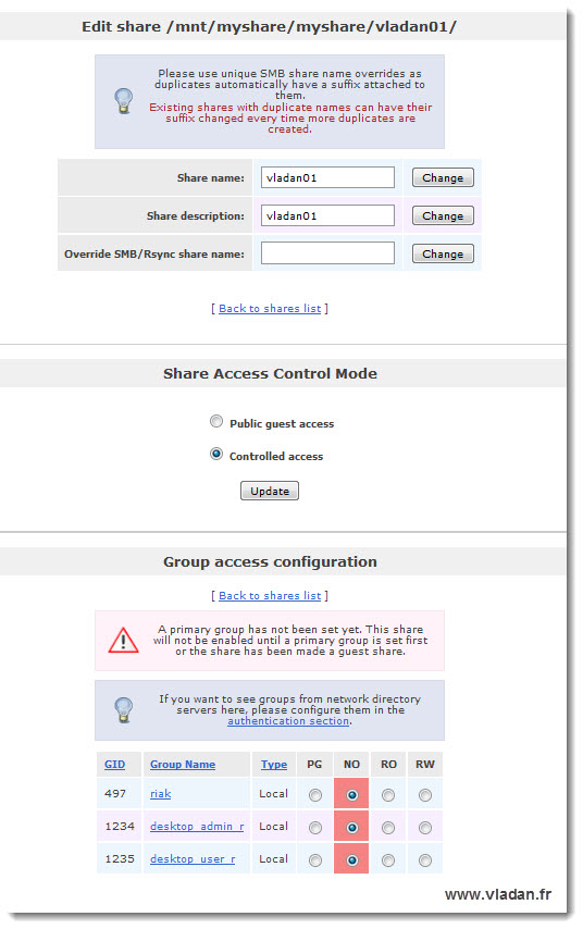 Create NFS Share in Openfiler 2.99 and access with VMware ESX