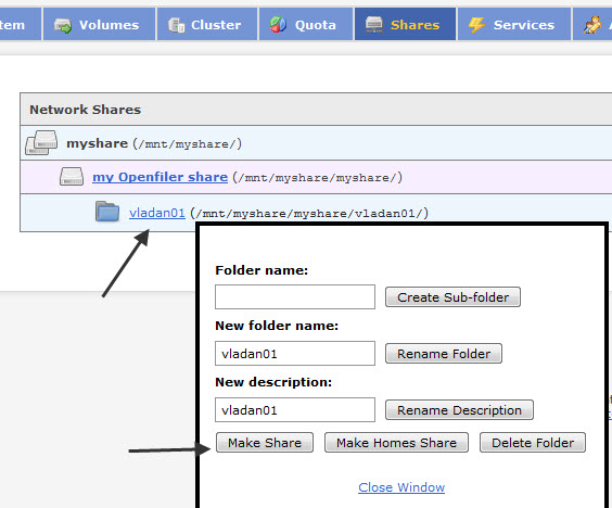 How to connect Openfiler to ESXi with NFS share
