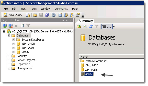 How to create VMware View Database and ODBC connection