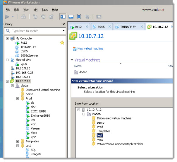 VMware Workstation 8 - creating remote VMs