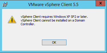 How to install vSphere client on domain controler